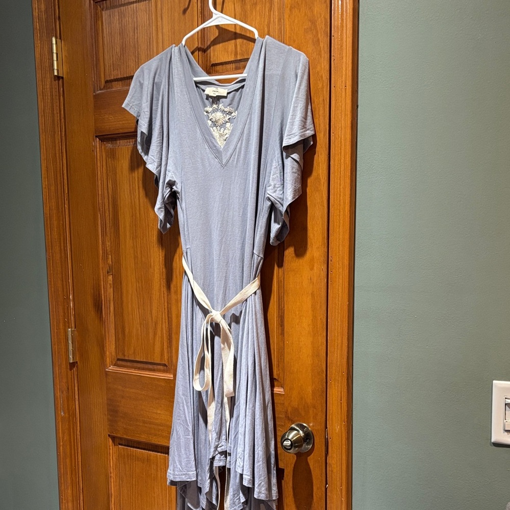 Entro Light Blue High Low Dress with Belt